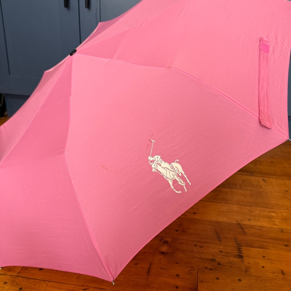 POLO Ralph Lauren Collapsible Umbrella Bubblegum Pink - Picture 3 of 14